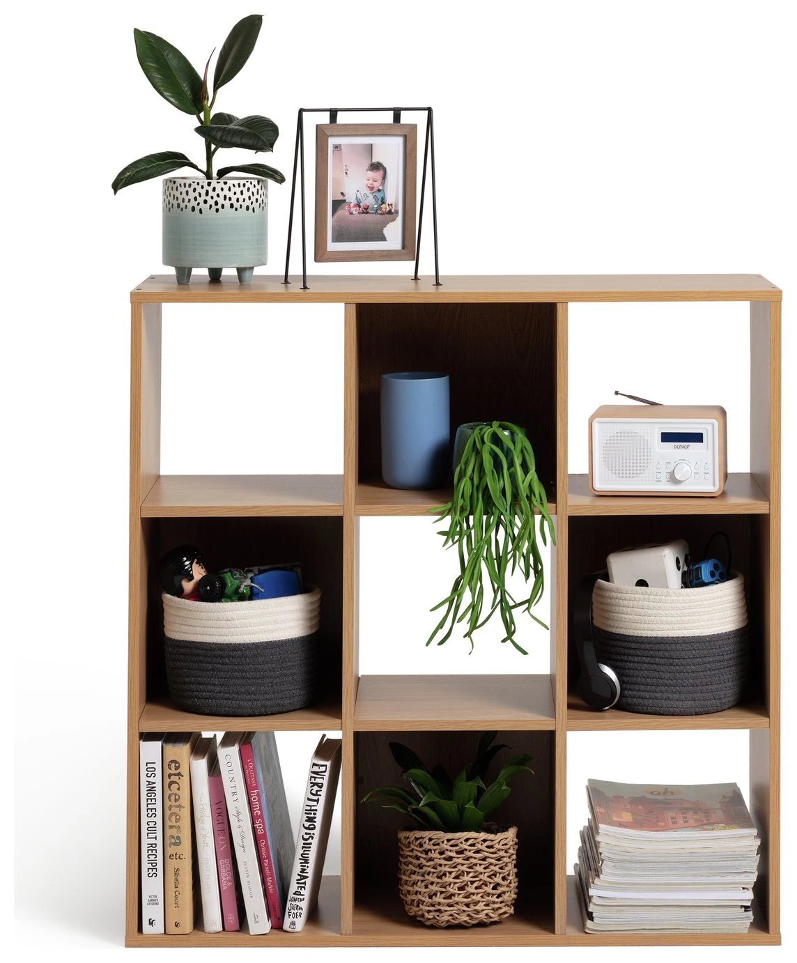 Free Shipping - Habitat Squares 9 Cube Storage Unit Oak Effect Storage - Image 4