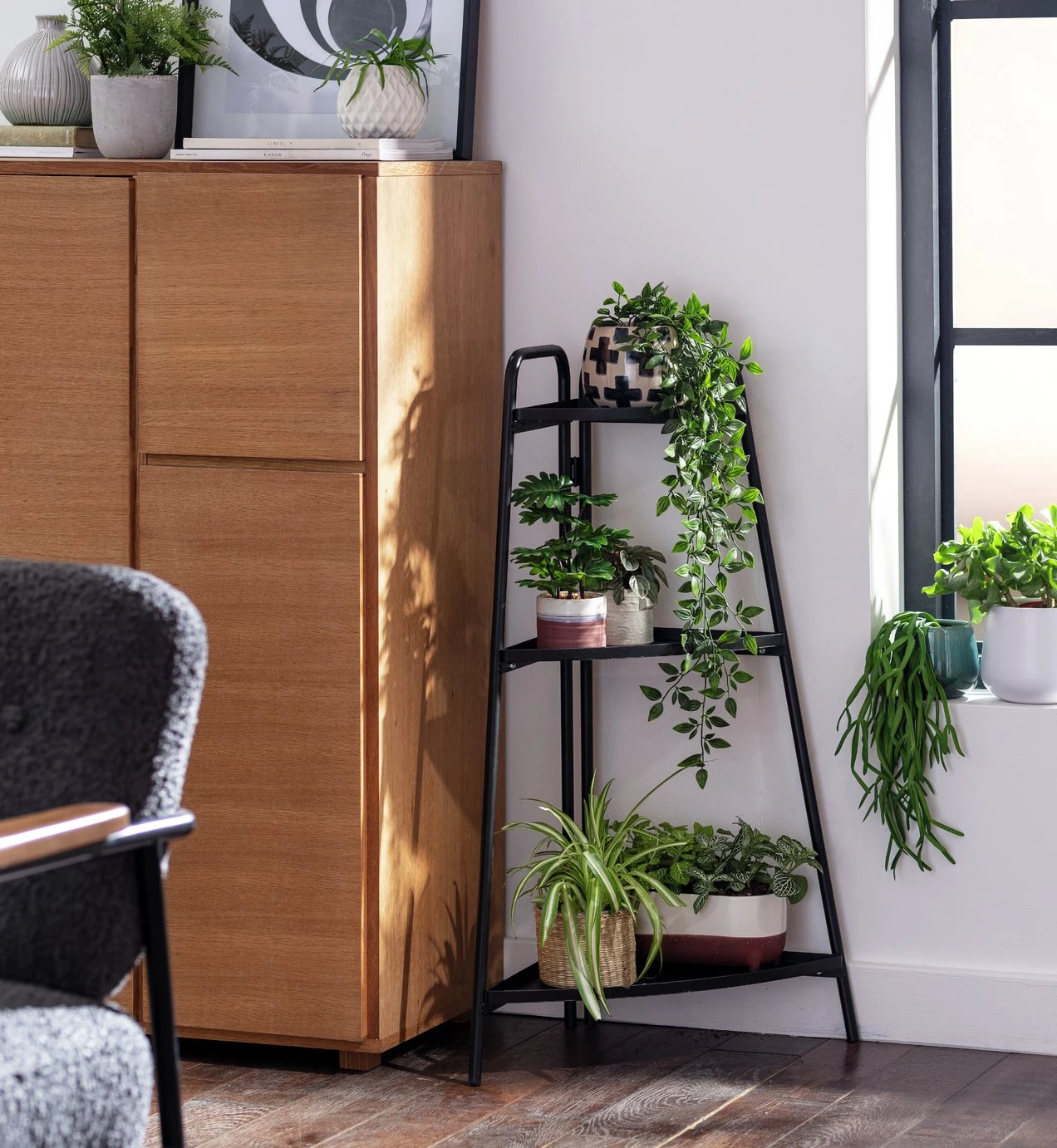 Flash Sale - Habitat Metal Plant Shelving Unit Black Bookcases And Shelving - Image 2