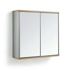 Shipping Included - Habitat Freja 2 Door Mirrored Cabinet Grey Bathroom Storage