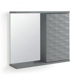 On Sale - Habitat Zander 1 Door Mirrored Cabinet Grey Furniture
