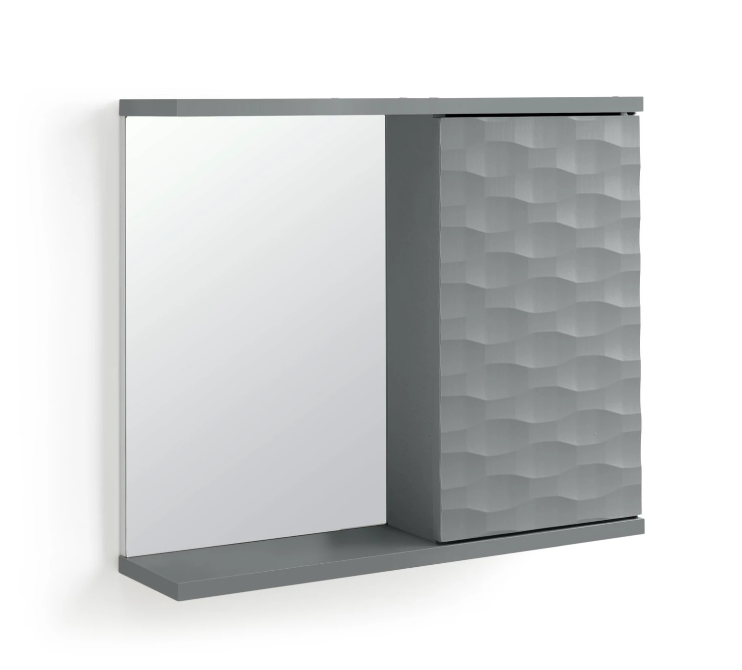 On Sale - Habitat Zander 1 Door Mirrored Cabinet Grey Furniture