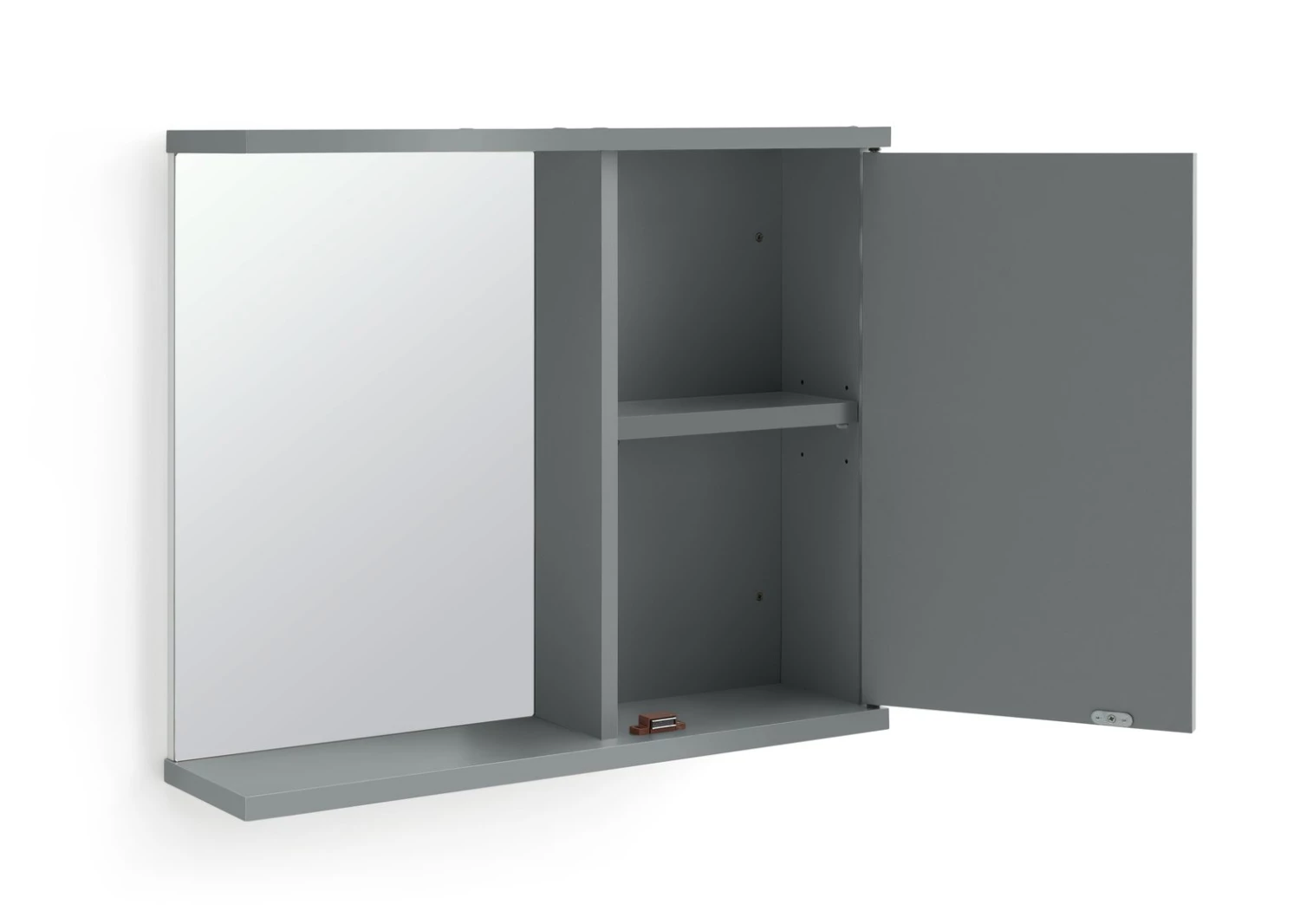 On Sale - Habitat Zander 1 Door Mirrored Cabinet Grey Furniture - Image 4