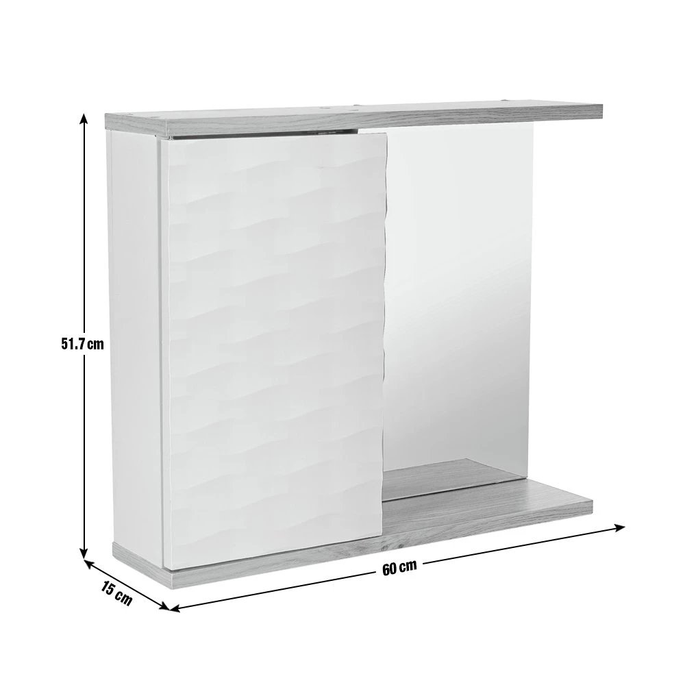 On Sale - Habitat Zander 1 Door Mirrored Cabinet Grey Furniture - Image 8