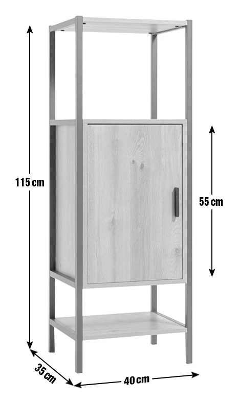 Discount - Habitat Loft Living 1 Door Cabinet Oak Freestanding Bathroom Cabinets - Image 4