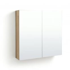 On Sale - Habitat Loft Living 2 Door Mirrored Cabinet Oak Furniture