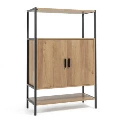 Free Shipping - Habitat Loft Living 2 Door Cabinet Oak Freestanding Bathroom Cabinets