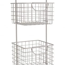 Shipping Included - Habitat 2 Tier Wire Storage Basket Matt Grey Freestanding Bathroom Cabinets