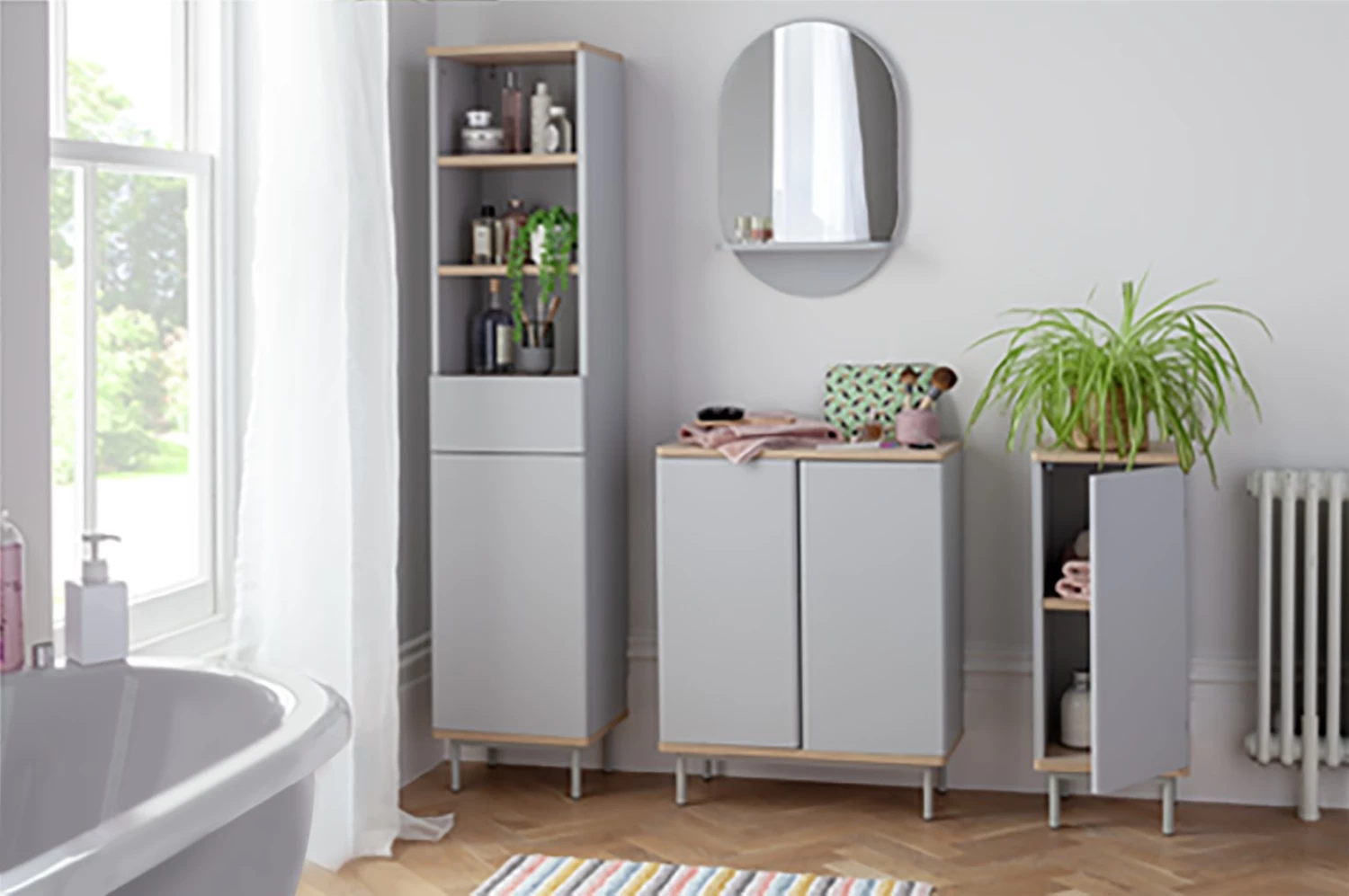 Discount - Habitat Freja 1 Door Cabinet Grey Furniture - Image 2