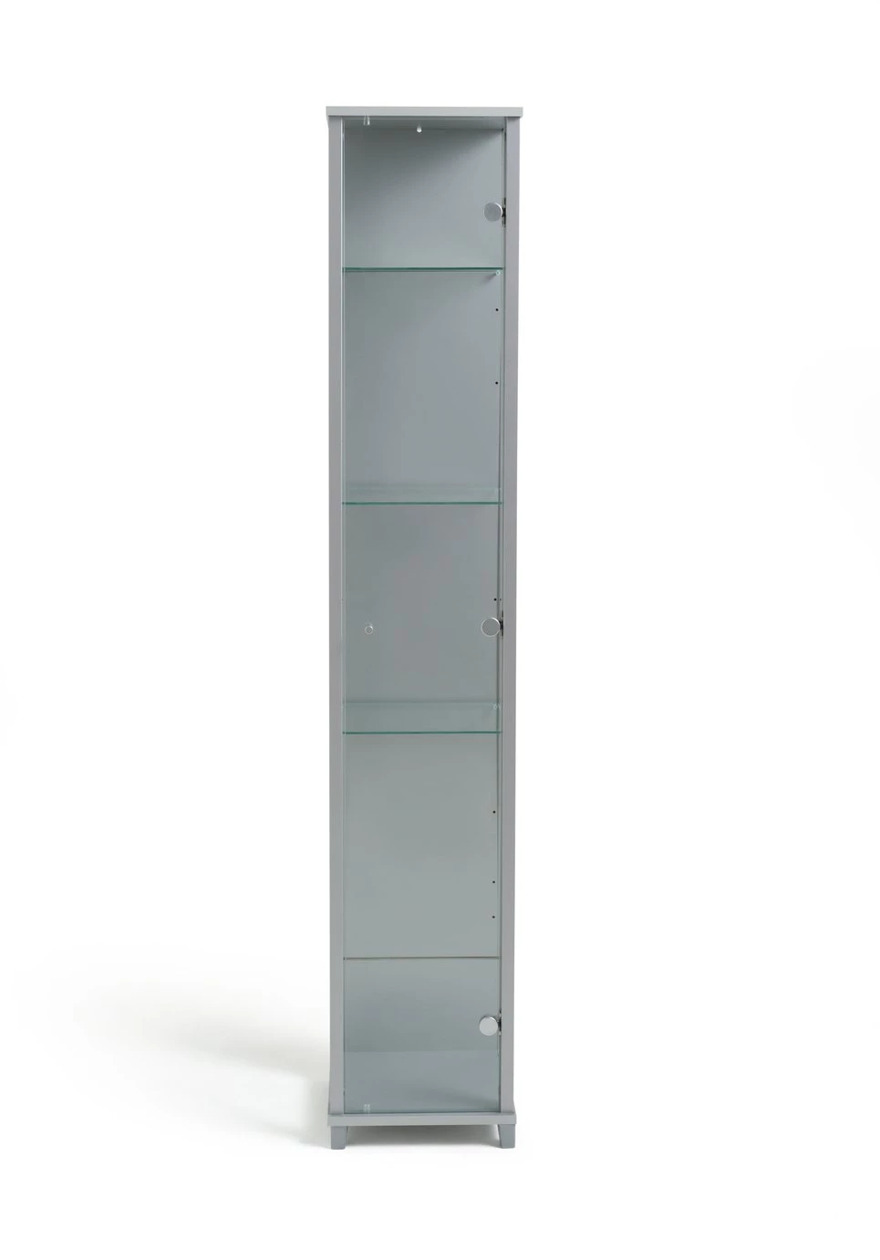 Best Price - Habitat 1 Door Glass Display Cabinet Silver Silver Effect Furniture - Image 3
