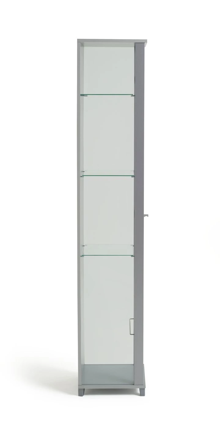 Best Price - Habitat 1 Door Glass Display Cabinet Silver Silver Effect Furniture - Image 4