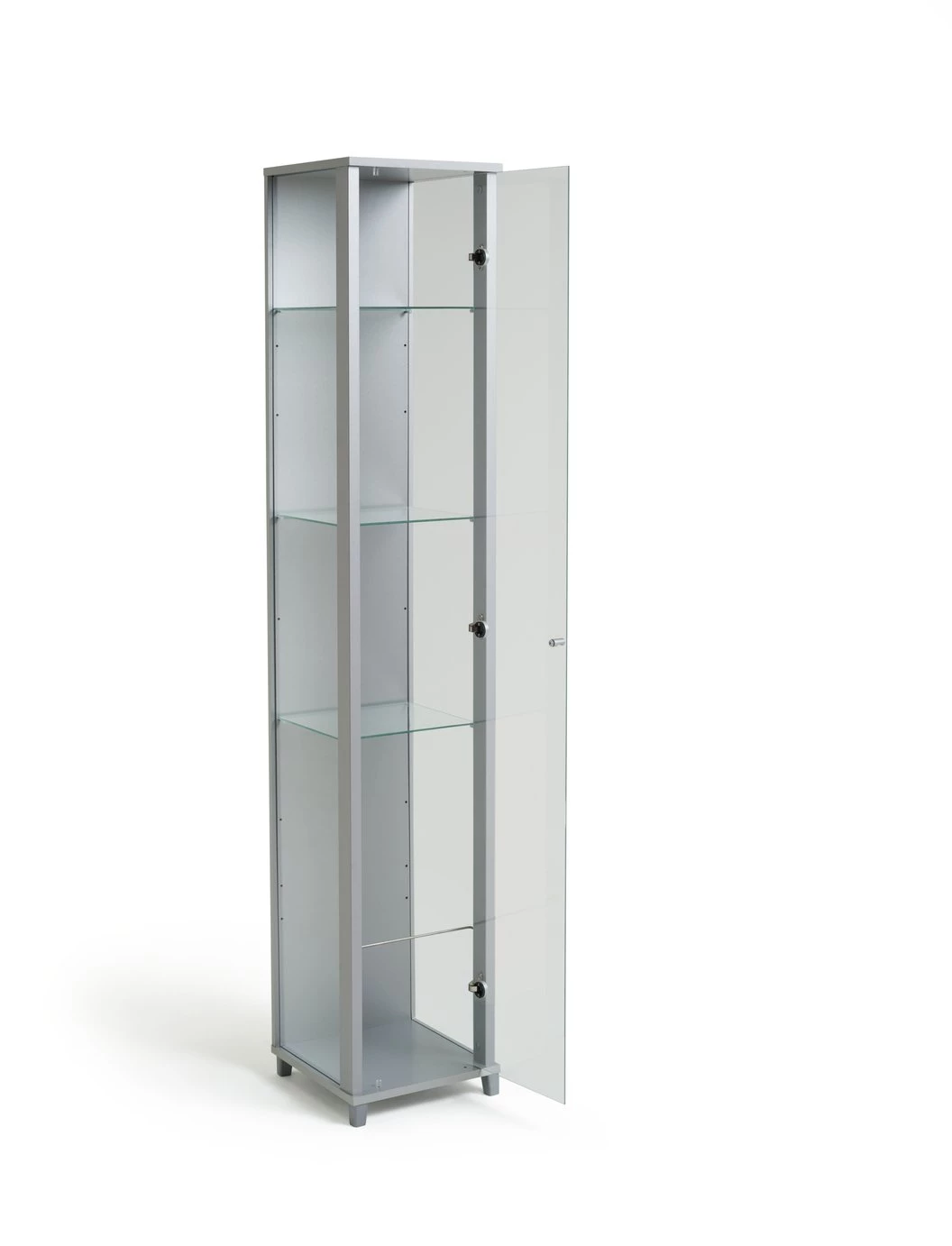 Best Price - Habitat 1 Door Glass Display Cabinet Silver Silver Effect Furniture - Image 5