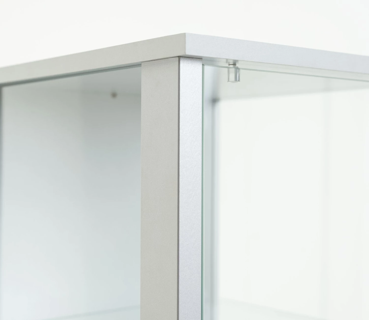 Best Price - Habitat 1 Door Glass Display Cabinet Silver Silver Effect Furniture - Image 6