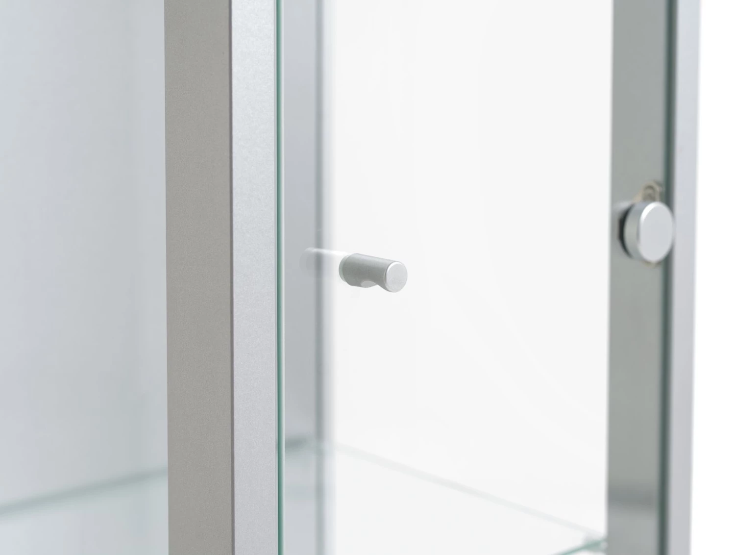 Best Price - Habitat 1 Door Glass Display Cabinet Silver Silver Effect Furniture - Image 8