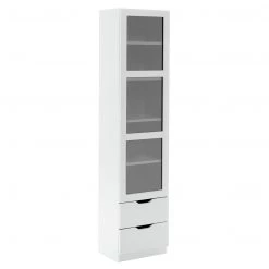 Best Price - Habitat Compton 1 Door Glass Display Cabinet White Furniture