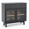 Shipping Included - Habitat Jadon 2 Door Display Cabinet Dark Grey & Oak Furniture