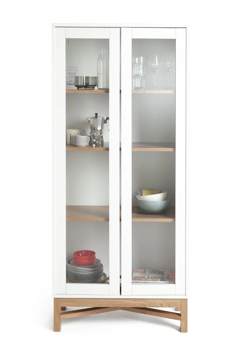 Free Shipping - Habitat Zander Display Unit White & Oak Effect Display Cabinets - Image 3
