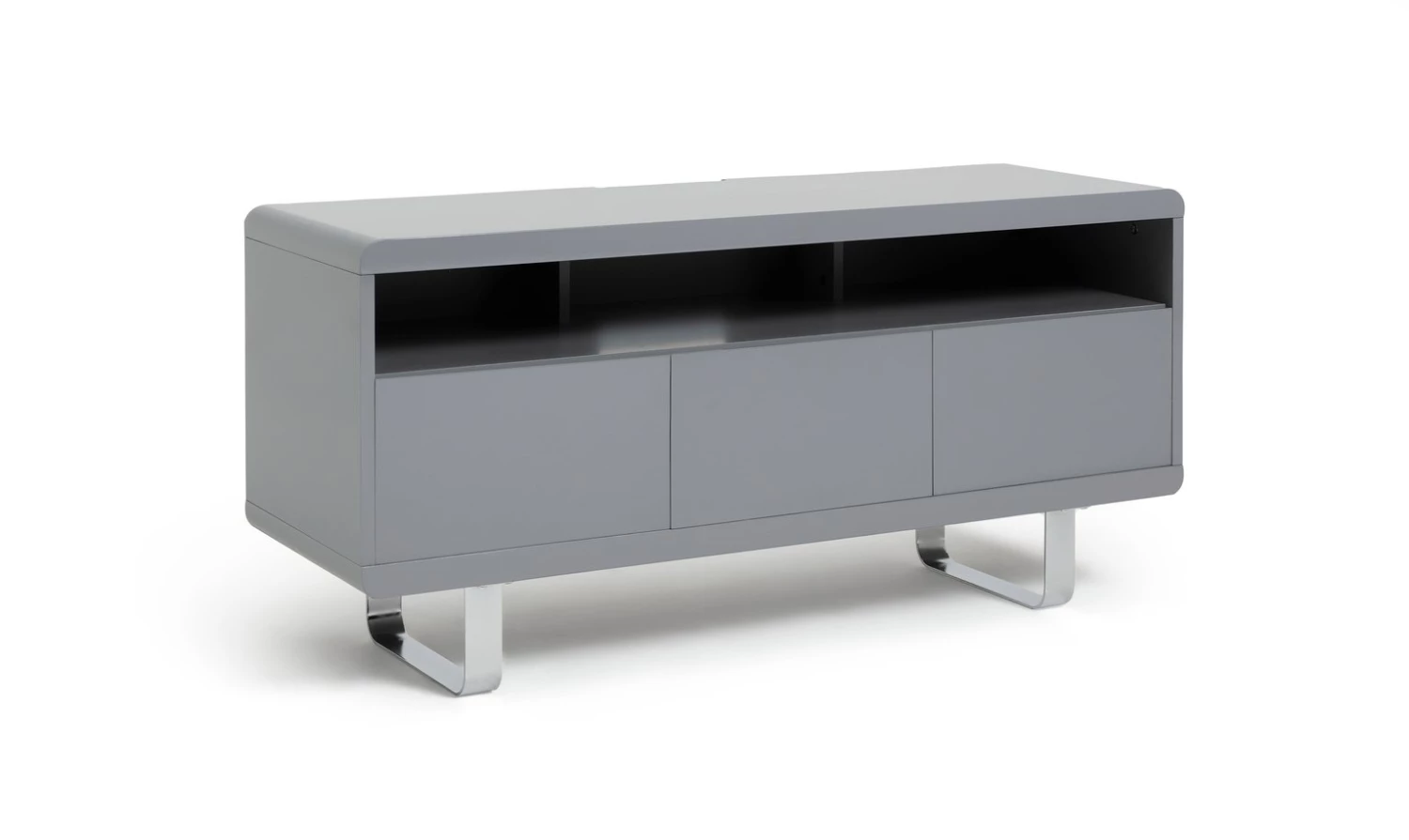 Best Price - Habitat Sleigh TV Unit Gloss Grey TV Stands And Units