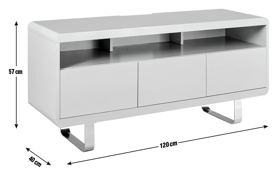 Best Price - Habitat Sleigh TV Unit Gloss Grey TV Stands And Units - Image 9