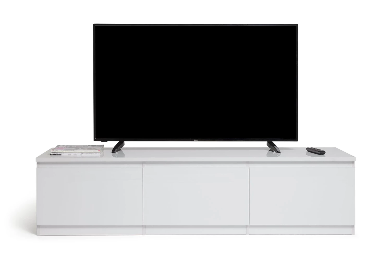 Shipping Included - Habitat Jenson 3 Door Large TV Unit White White Gloss TV Stands And Units - Image 2