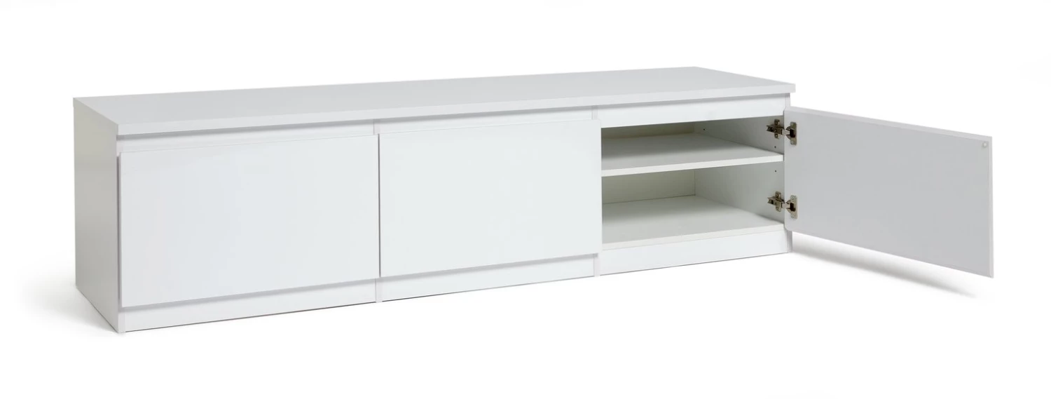 Shipping Included - Habitat Jenson 3 Door Large TV Unit White White Gloss TV Stands And Units - Image 4
