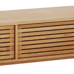 Free Shipping - Habitat Max Slatted 2 Door TV Unit Oak Furniture