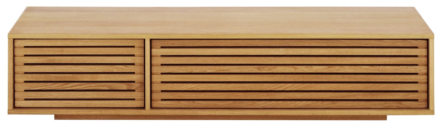 Free Shipping - Habitat Max Slatted 2 Door TV Unit Oak Furniture - Image 3