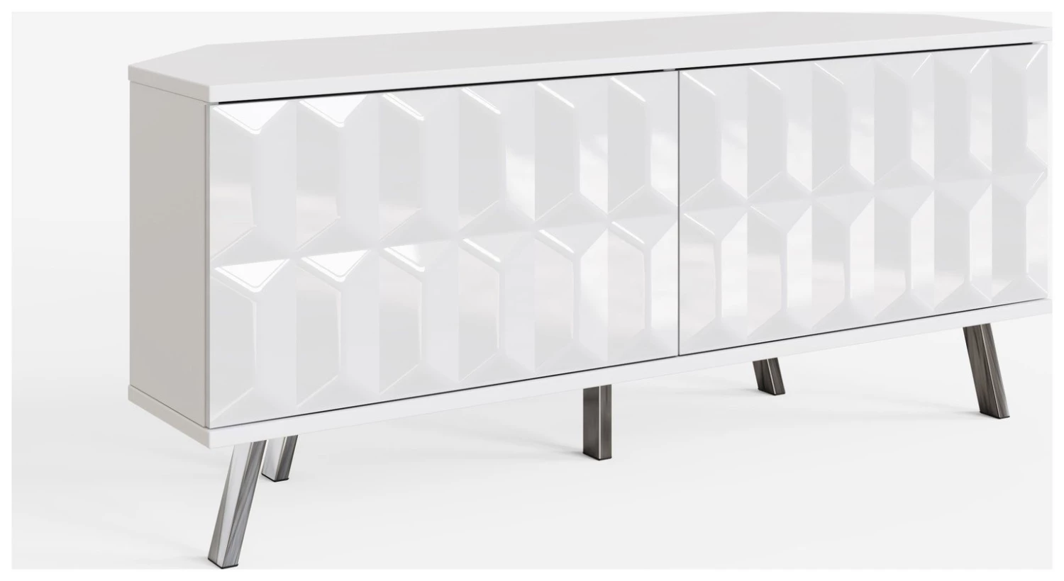 Free Shipping - Frank Olsen Elevate 2 Door Corner TV Unit White Furniture