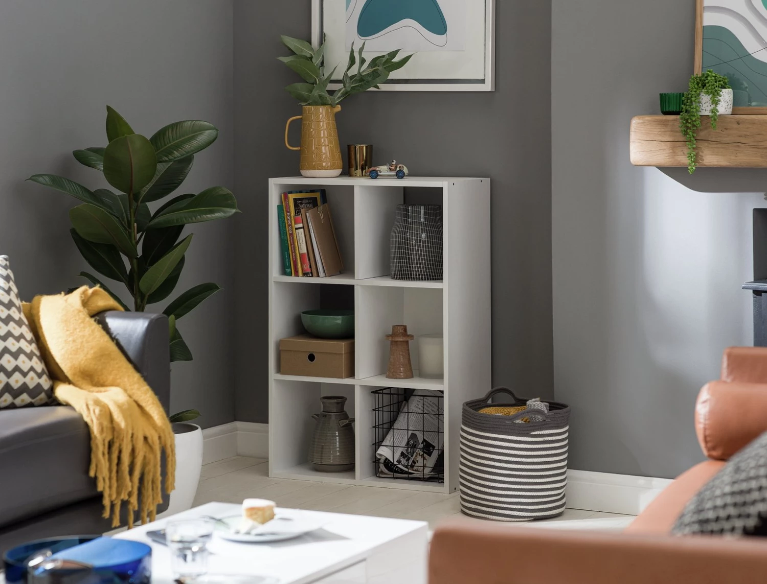 On Sale - Habitat Squares 6 Cube Storage Unit Oak Effect Bookcases And Shelving - Image 3