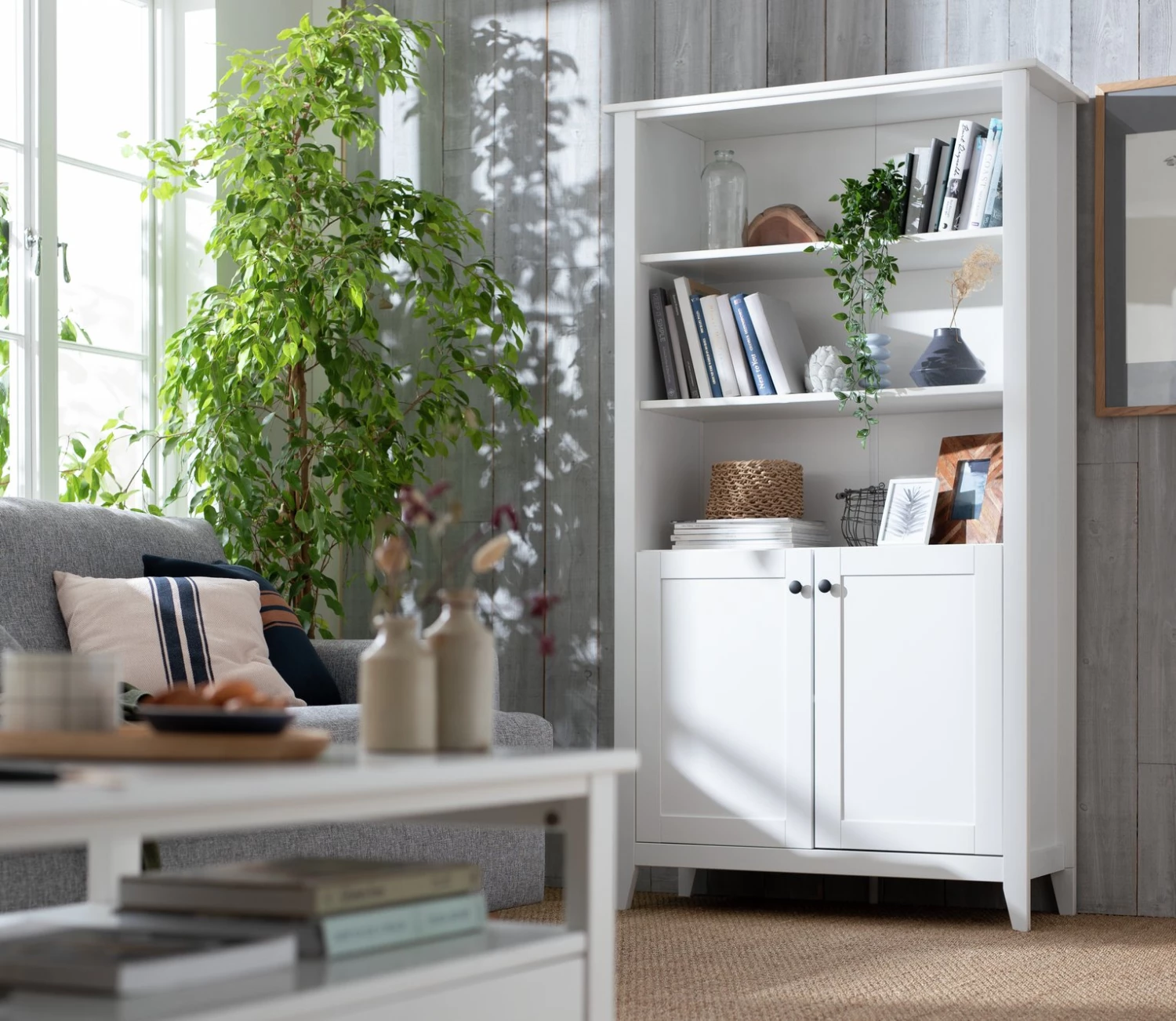 Shipping Included - Habitat Minato Wide Bookcase White Storage - Image 2