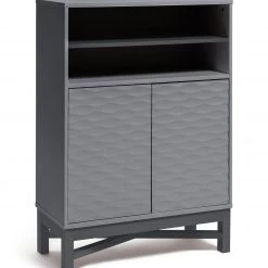 Discount - Habitat Zander Solid Wood Deep Shelving Unit Grey Storage