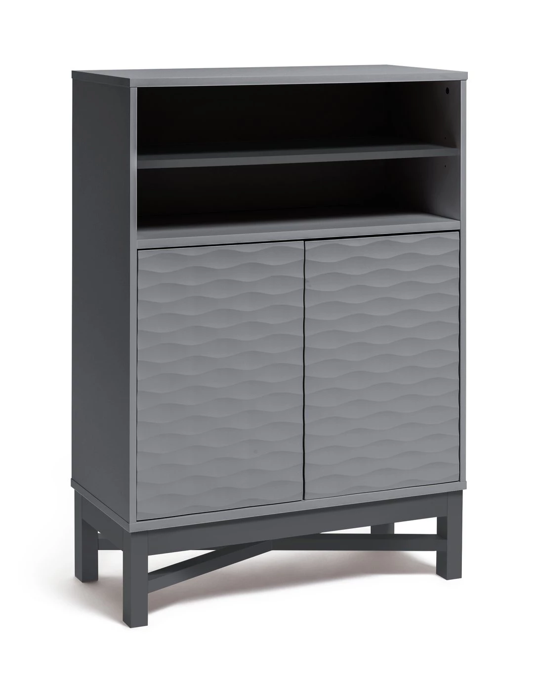 Discount - Habitat Zander Solid Wood Deep Shelving Unit Grey Storage