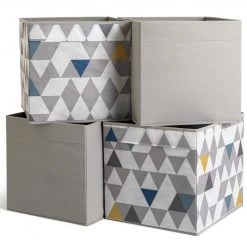 On Sale - Habitat Set Of 4 Squares Plus Boxes Grey & Mosaic Cube Storage