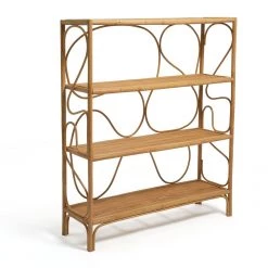 Best Price - Habitat Rattan Wide Bookcase Natural Bookcases And Shelving