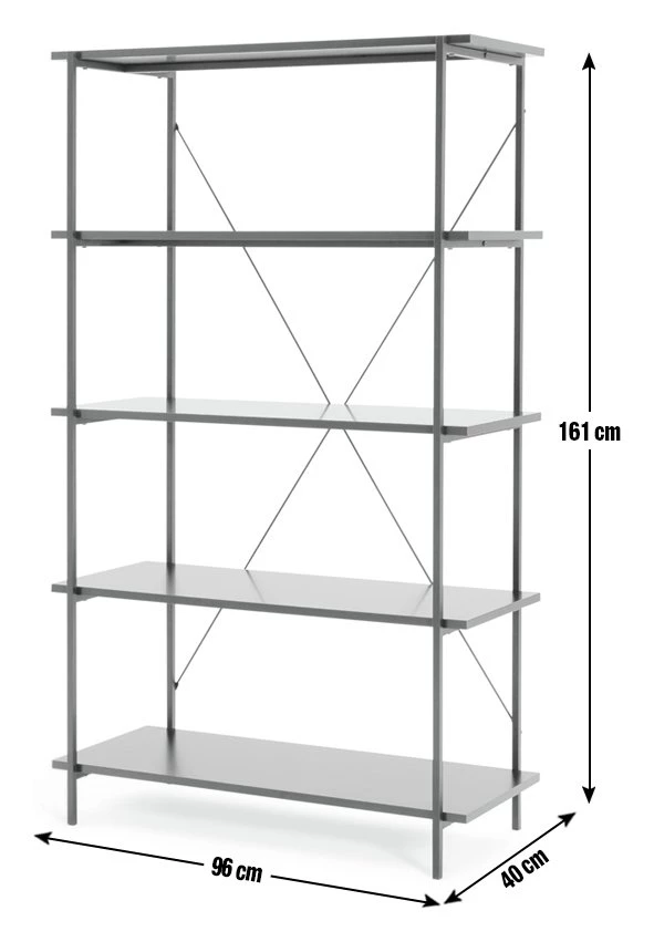 The Surprise Price - Habitat Huckley 5 Tier Steel Shelving Unit Black Storage - Image 3