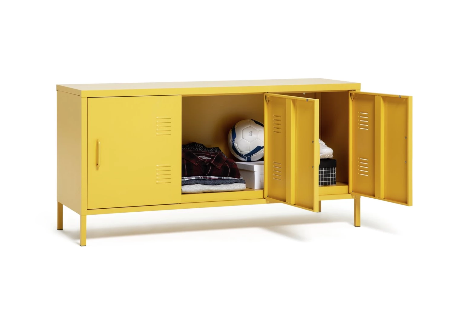 Shipping Included - Habitat 3 Door Locker Mustard Storage - Image 4