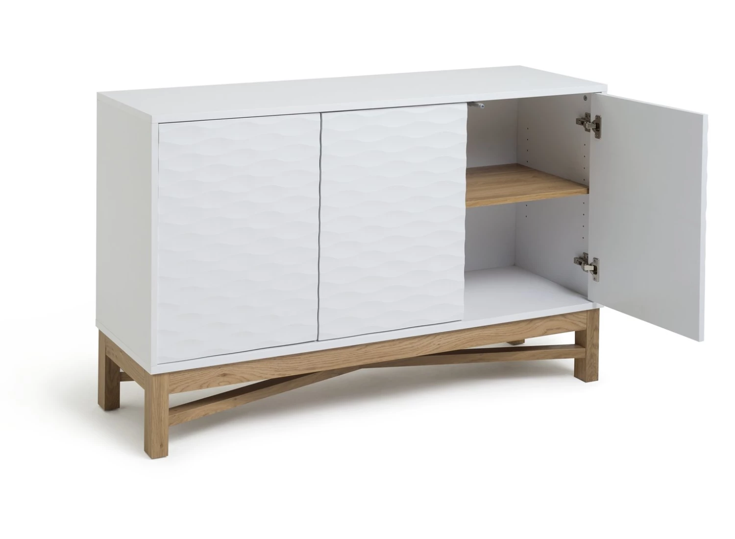 Best Price - Habitat Zander Textured Large Sideboard White/Oak Effect Sideboards - Image 4