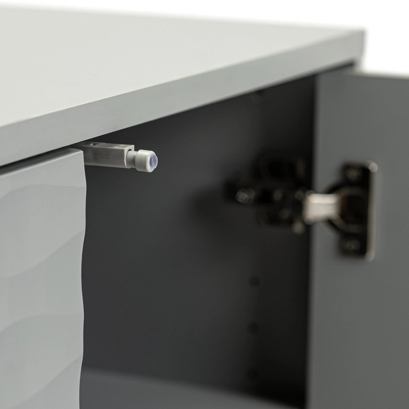 Discount - Habitat Zander Textured Small Sideboard Grey Storage - Image 8