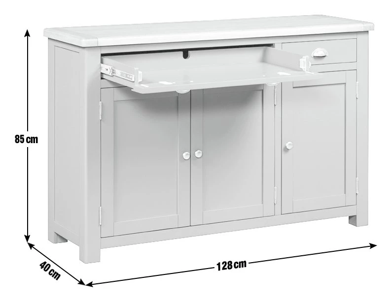 Best Price - Habitat Kent 3 Door 2 Drawer Sideboard Light Grey Sideboards - Image 3